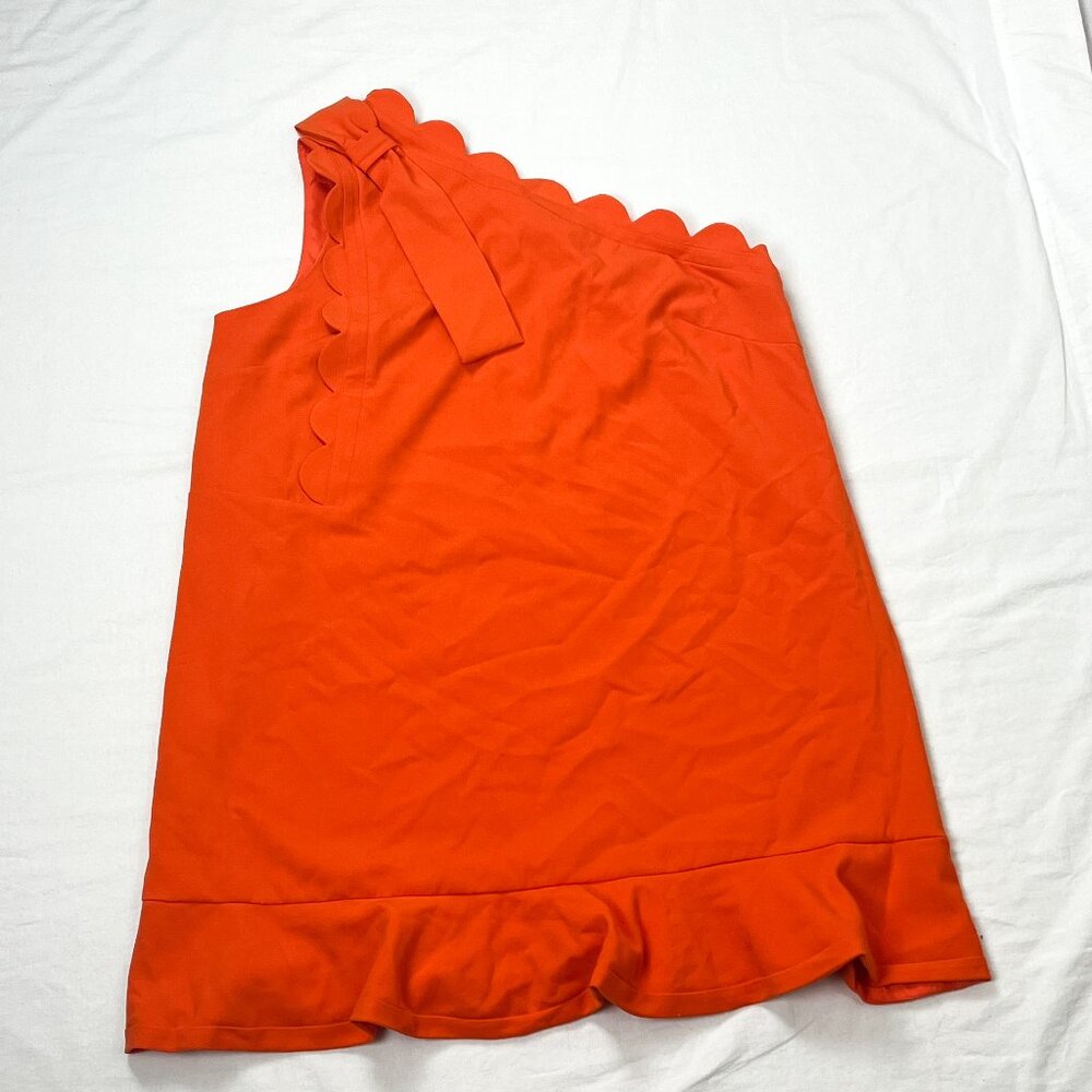 Victoria Beckham For Target Size 2X Orange Scalloped Neckline One Shoulder Dress